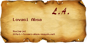 Lovasi Absa névjegykártya